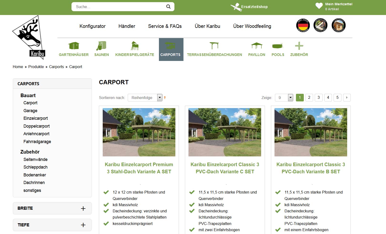 Karibu Carport-Planer - Carports online Planen auf carports-nordhausen.de